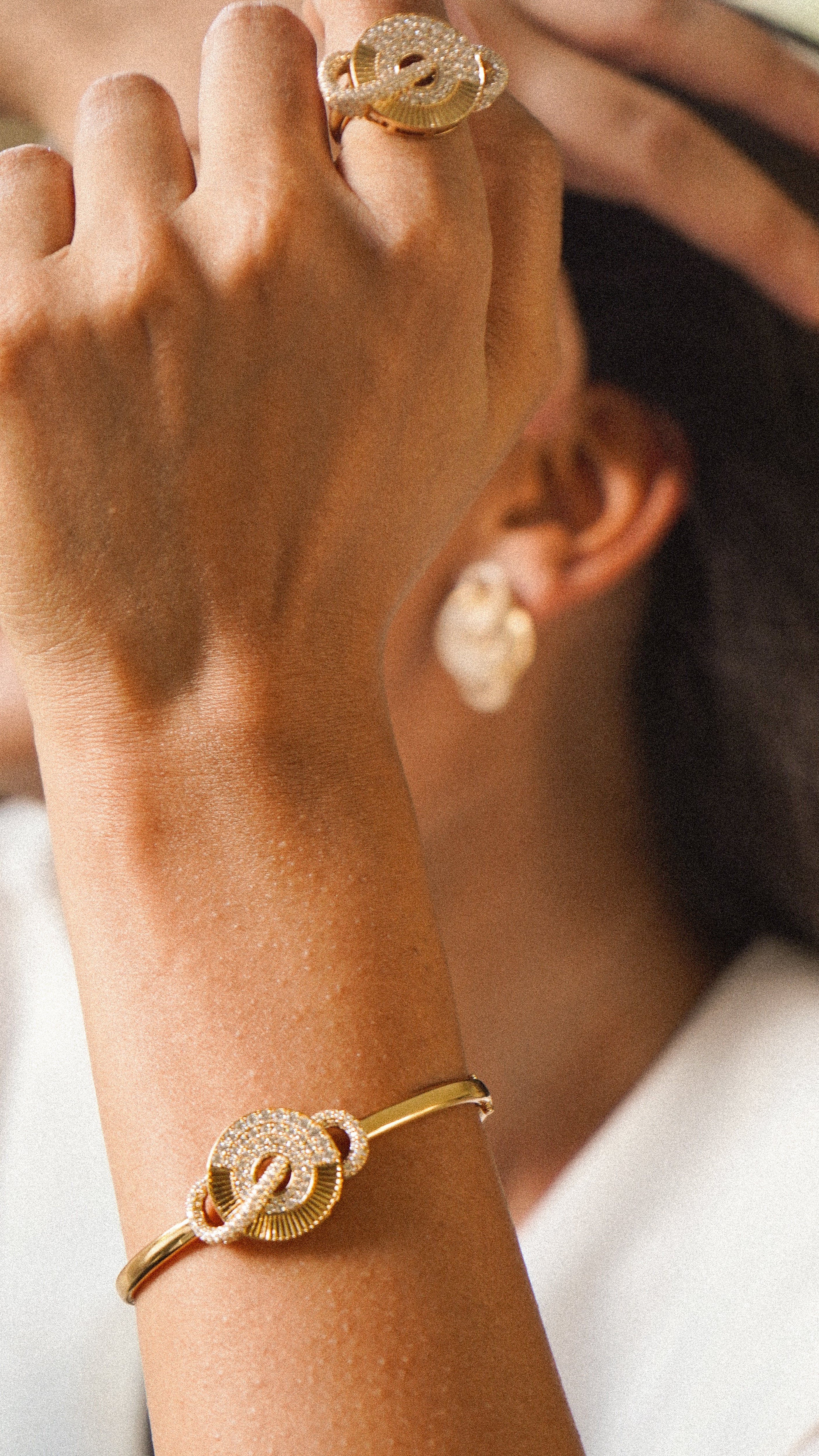 Diamond Yellow Gold Bangle